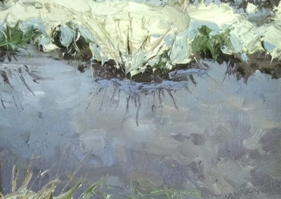 Tümpel im Winter, 24x60 cm, Dyptichon Teil 1